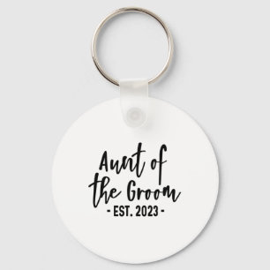 Aunt Of The Groom Est 2023 Established Cute Party Keychain