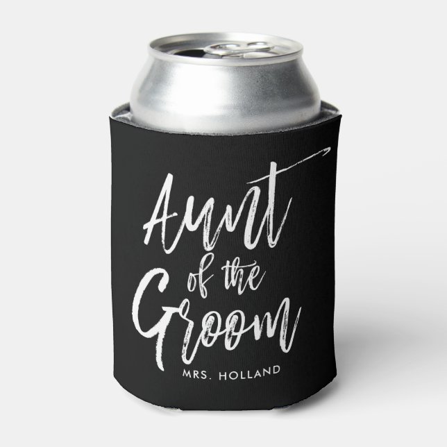 Aunt of the Groom | Script Style Custom Wedding Can Cooler (Can Front)