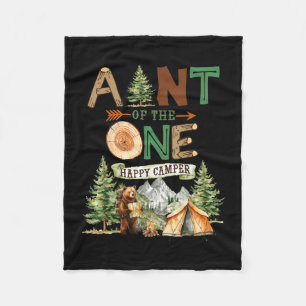 Aunt of the one happy camper 1st birthday camping  fleece blanket
