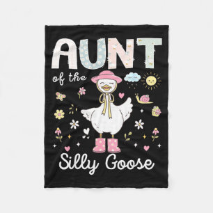 Aunt of the silly goose 1st birthday girl family fleece blanket