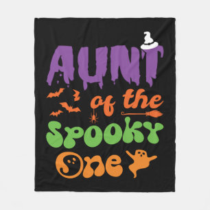 Aunt Of The Spooky One Halloween Family Matching Fleece Blanket