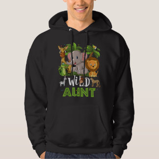 Aunt of the Wild Zoo Birthday Safari Jungle Animal Hoodie