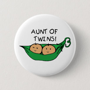 Aunt of Twins Pod 2 Inch Round Button