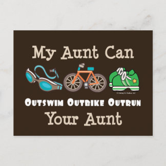 Aunt Outswim Outbike Outrun Triathlon Postcard