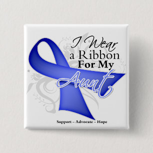 Aunt  Periwinkle Ribbon - Stomach Cancer 2 Inch Square Button
