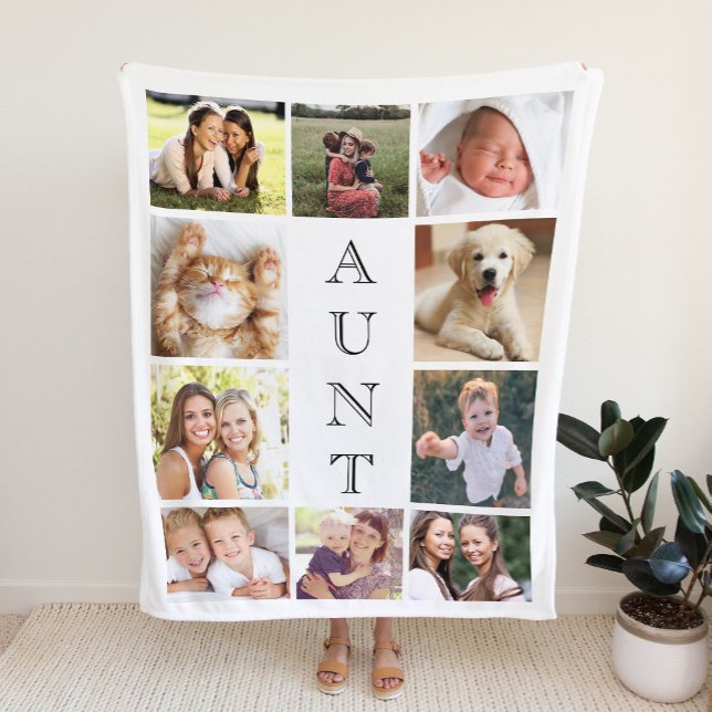 Aunt Photo Collage Sherpa Blanket (Creator Uploaded)
