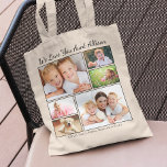 Aunt Photos Personalized Tote Bag<br><div class="desc">Give a favourite aunt a unique custom tote bag featuring a 6 photo collage of her nieces and nephews, family, pets, etc., their names, "I Love You" or "We Love You, " and whether she is called "Aunt, " "Auntie, " "Tia, " etc.</div>