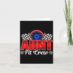 Aunt Pit Crew Racing Family Race Car Birthday Boy Card