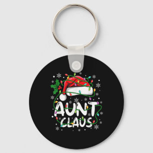 Aunt Santa Claus Family Christmas Squad Crew Match Keychain