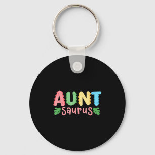 Aunt Saurus Kids Dinosaur Birthday Party Family Ma Keychain