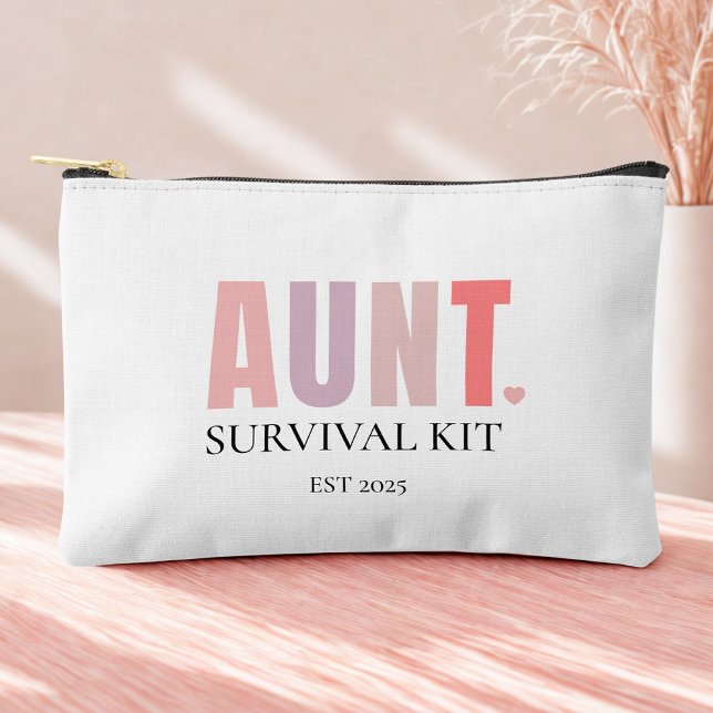 Aunt Survival Kit EST 2025 | Funny New Aunt Gift  Accessory Pouch (Creator Uploaded)