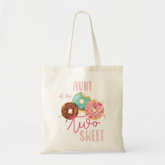 Aunt Sweet Two Doughnut Birthday Party Theme Girl Tote Bag
