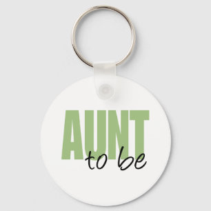 Aunt To Be (Green Block Font) Keychain