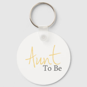 Aunt To Be (Yellow Script) Keychain
