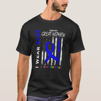 Aunt Uncle Blue For My Great Nephew Autism Awarene T-Shirt