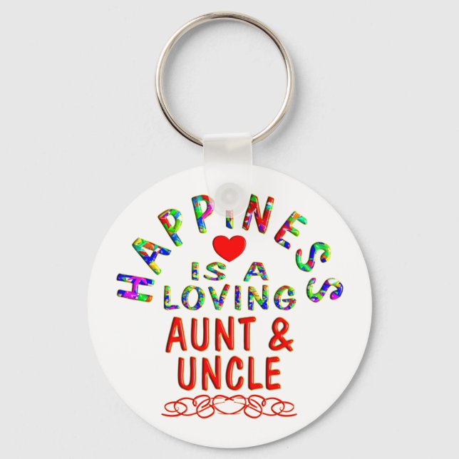 Aunt & Uncle Happiness Keychain (Front)