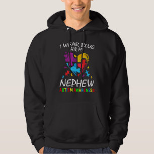 Aunt Uncle I Wear Blue For My Nephew Autism Awaren Hoodie