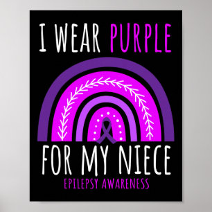 Aunt Uncle I Wear Purple For My Niece Epilepsy Awa Poster