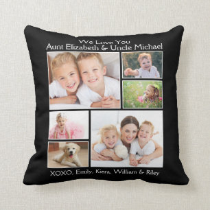 Aunt Uncle Love You Photo Collage Throw Pillow