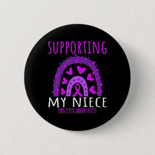 Aunt Uncle Men Women Purple Niece Support Epilepsy 2 Inch Round Button