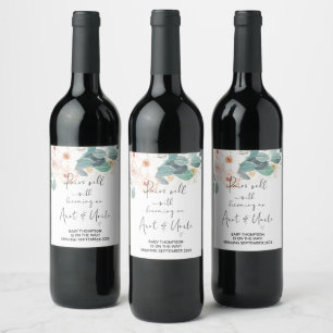 Aunt & Uncle to Be Pregnancy Announcement Friends  Wine Label