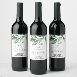Aunt & Uncle to Be Pregnancy Announcement Friends  Wine Label
