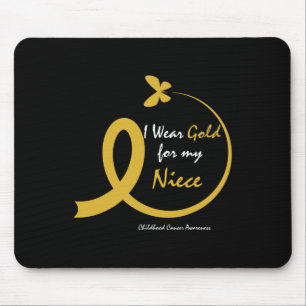Aunt Uncle Wear Gold For My Niece Childhood Cancer Mouse Pad