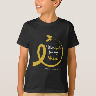 Aunt Uncle Wear Gold For My Niece Childhood Cancer T-Shirt