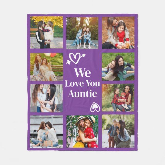 Aunt Violet 10 Picture Custom Throw Gift Fleece Blanket (Front)