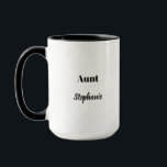Aunt Weddings Christmas Black White Gift Favour  Mug<br><div class="desc">Designed in pink,  black white custom colours and text templates for "Aunt" and name which you can customize as you like. You may choose different colours or sizes for the cup and personalize the texts as you like!</div>