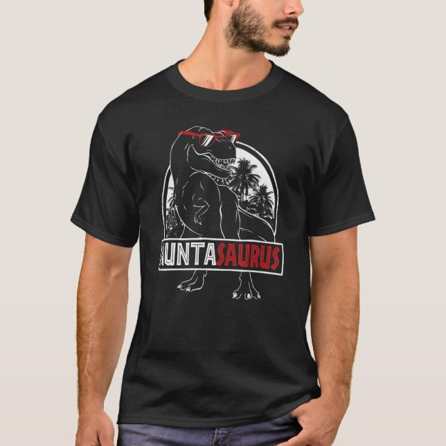 Auntasaurus Dinosaur Rex Aunt Aunta Saurus Sunset  T-Shirt (Front)