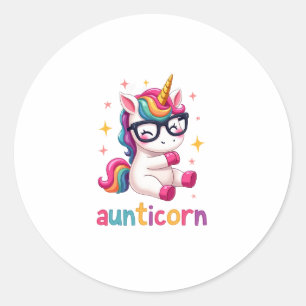 Aunticorn Aunty Dabbing Unicorn Auntie Aunt Christ Classic Round Sticker