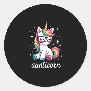 Aunticorn Aunty Dabbing Unicorn Auntie Aunt Christ Classic Round Sticker