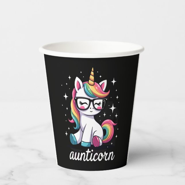 Aunticorn Aunty Dabbing Unicorn Auntie Aunt Christ Paper Cups (Front)