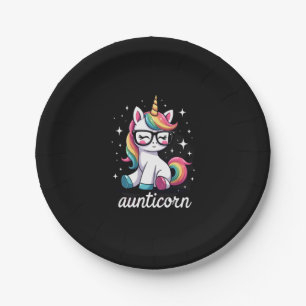 Aunticorn Aunty Dabbing Unicorn Auntie Aunt Christ Paper Plate