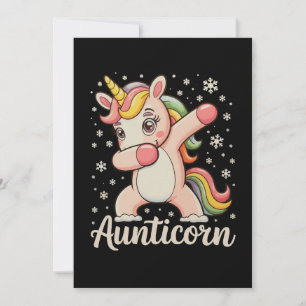 Aunticorn Dabbing Unicorn Auntie Christmas Xmas Invitation