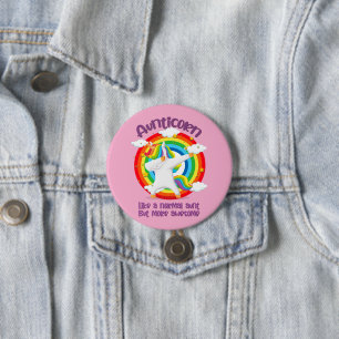 Aunticorn Like A Normal Aunt But More Awesome 3 Inch Round Button