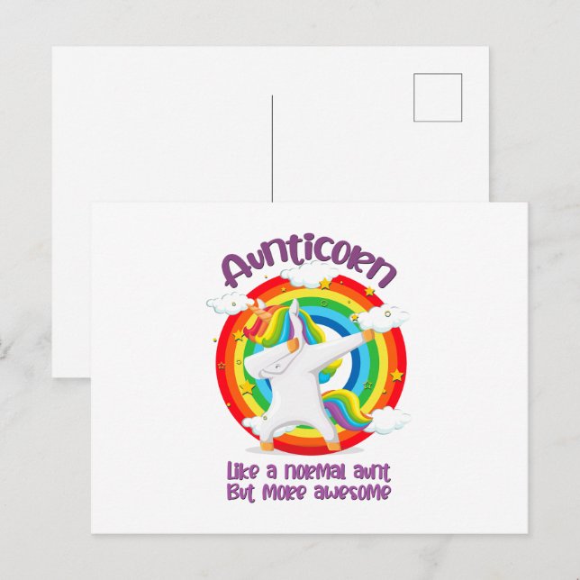 Aunticorn Like A Normal Aunt But More Awesome Postcard (Front/Back)