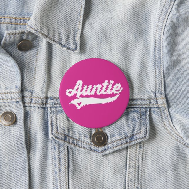 Auntie 3 Inch Round Button (In Situ)