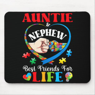 Auntie And Nephew Best Friends For Life Autism Sup Mouse Pad