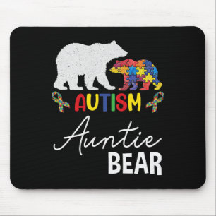 Auntie Bear Autism Awareness Aunt Women Gift  Mouse Pad