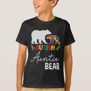 Auntie Bear Autism Awareness Aunt Women Gift  T-Shirt