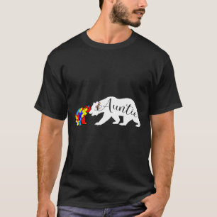 Auntie Bear Autism Awareness Aunt Women T-Shirt