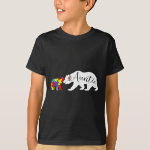Auntie Bear Autism Awareness Month Aunt Women Niec T-Shirt