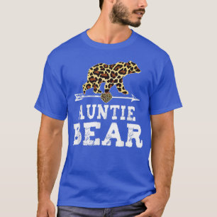 Auntie Bear Cheetah Leopard Print Mother's Day 57 T-Shirt
