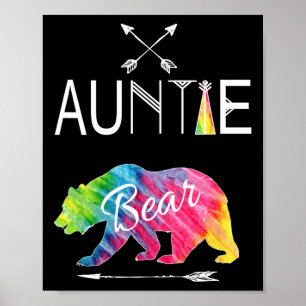 Auntie Bear Tie Dye Matching Family Vacation And C Poster