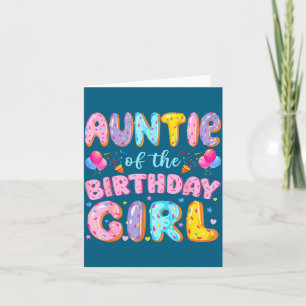 Auntie Birthday Girl Sweet Donut Illustration Card