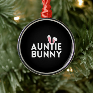 Auntie Bunny Matching Family Easter Outfit Blessed Metal Ornament