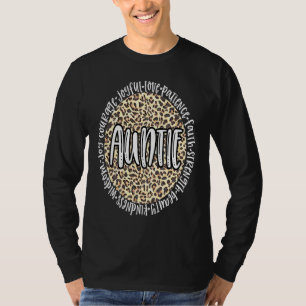 AUNTIE Cheetah Leopard Print Circle Love Patience T-Shirt