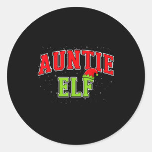 Auntie Elf Christmas Family Matching Group Xmas Si Classic Round Sticker